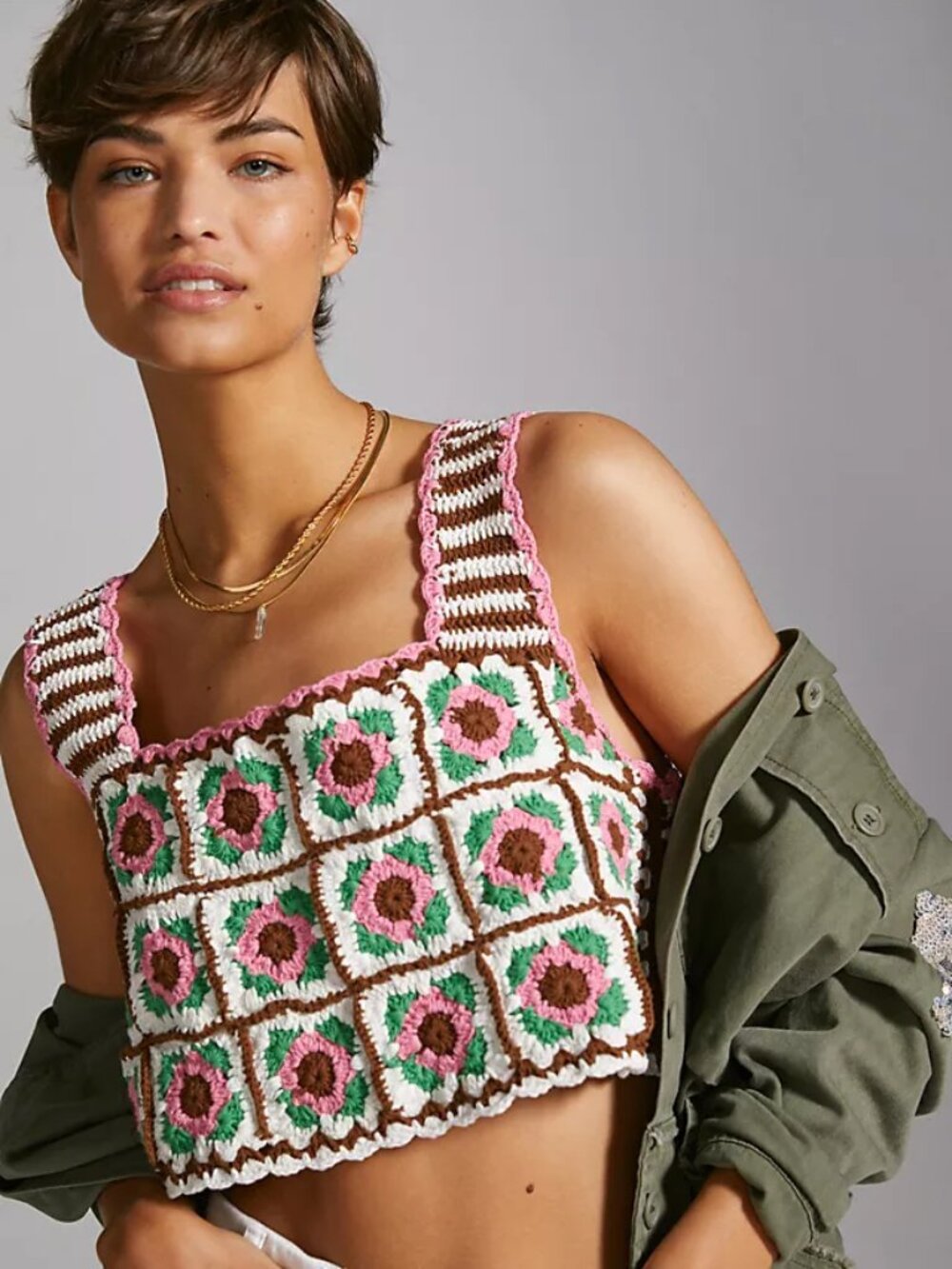 ANTHROPOLOGIE | 100% Cotton Multi Colored Crochet Reversible Tank | NWT - Picture 2 of 10